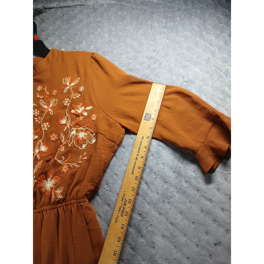 🌟 STUNNING Savanna Jane Cottagecore Embroidered Boho Pleated Dress Medium 🌟 - Picture 8 of 9
